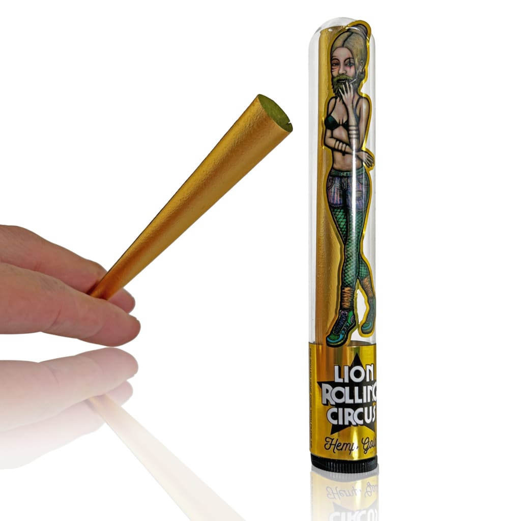 Lion Rolling Circus King Size Gold Hemp Cones