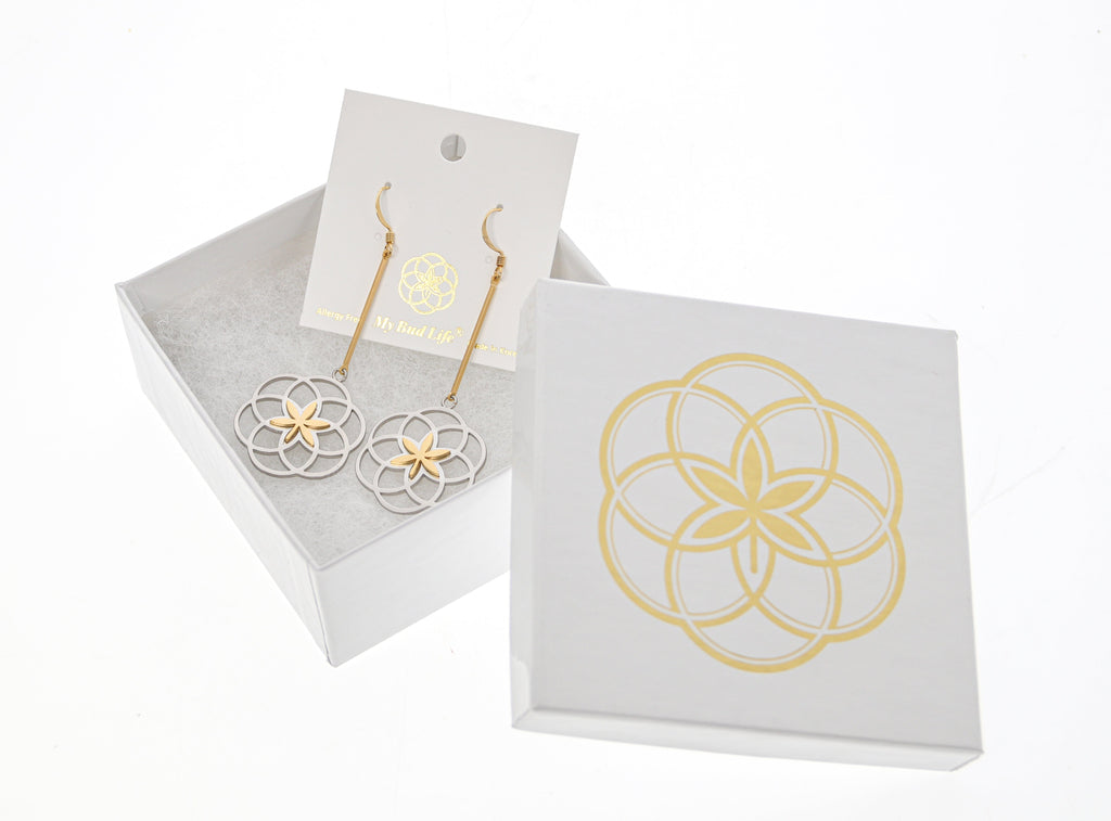 My Bud Vase Flower of Life Earrings