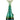 Front view of the “Mermaid” Ocean Goddess Bong, a sculpted glass piece with a blue-green hue and a delicate, flowing form.
