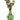 A front view of the Turtle Water Pipe, showcasing its green glass body adorned with a textured, scale-like design and floral arrangement.
