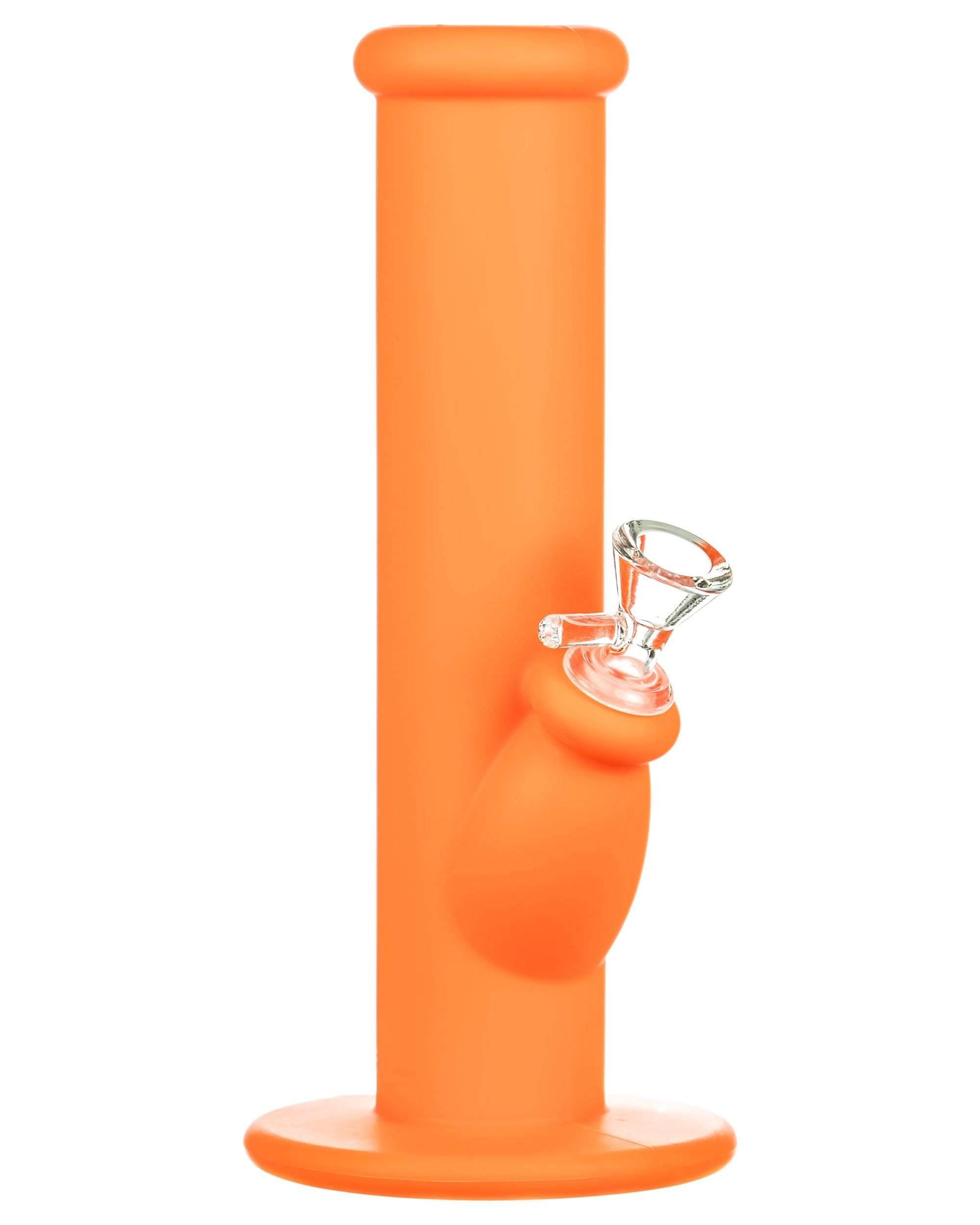 Orange 10" Silicone Straight Tube Bong