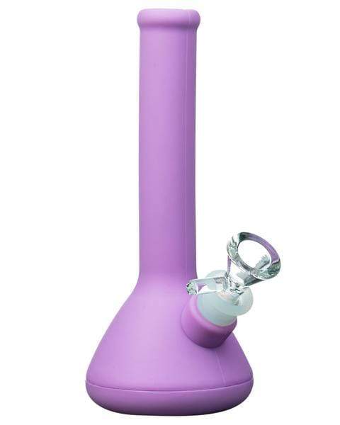 Purple Skinny Neck Silicone Beaker Bong