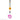 Top-down view of the Ice Pink Ooze Movez Wireless Speaker 510 Vape Battery hanging from a patterned lanyard against a white background.