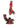 A front view of the Echo 4-in-1 Silicone Bong, showing its red and black design with a clear chamber and angled mouthpiece.