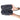 A hand holds the closed Traveler Smell Proof Travel Pouch, showcasing its dark gray fabric and carrying handle.