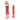 Right-side view of the red Ooze Slim Clear Series Transparent 510 Vape Battery standing next to its white and red retail box.