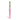 Straight-on studio shot of an Ooze Slim Clear Series Transparent 510 Vape Battery in pink with a green mouthpiece on white.