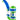 Front view of the Stack Silicone Bubbler, a blue and clear bubbler with a rounded base and textured grip.