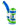 Front view of the Stack Silicone Bubbler, a blue and clear bubbler with a rounded base and textured grip.