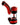 A close-up, angled view of the Stack Silicone Bubbler, showcasing its red and clear construction with a textured grip.