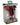 Front view of the Ooze Trip Silicone Bubbler Rig, showcasing its red and clear glass design against a vibrant, colorful background.
