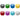 A studio shot of the 2 Piece Small Grinder in multiple colors, arranged in a horizontal row against a white background.
