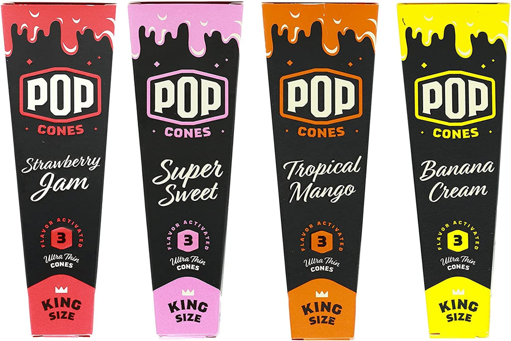 King Size Pre-Rolled Cones with Flavor Tip - 4 Packs of 3