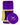 A close-up, angled view of the Royale G Mini Luxury Herb Grinder in metallic purple and gold.