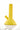 Front view of the Beaker Buddy Dog Toy, a yellow, textured toy displayed on a reflective surface.