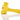 A close-up, angled shot of the Hippie Hammer Dog Toy, a yellow chew toy reflecting on a glossy surface.