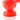 A centered, close-up view of the red Tug & Toke Dog Toy with a smooth, rounded shape reflecting on a white surface.
