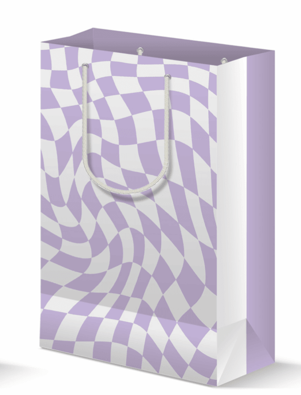 Purple & White Retro Large Gift Bag