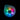 Top-down view of the Ooze Movez Wireless Speaker 510 Vape Battery showing concentric multicolored LED rings glowing around the central Ooze logo against a black background.