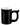 Front view of the Medium Pipe Mug, a dark-colored vessel with a rounded form and a prominent handle.