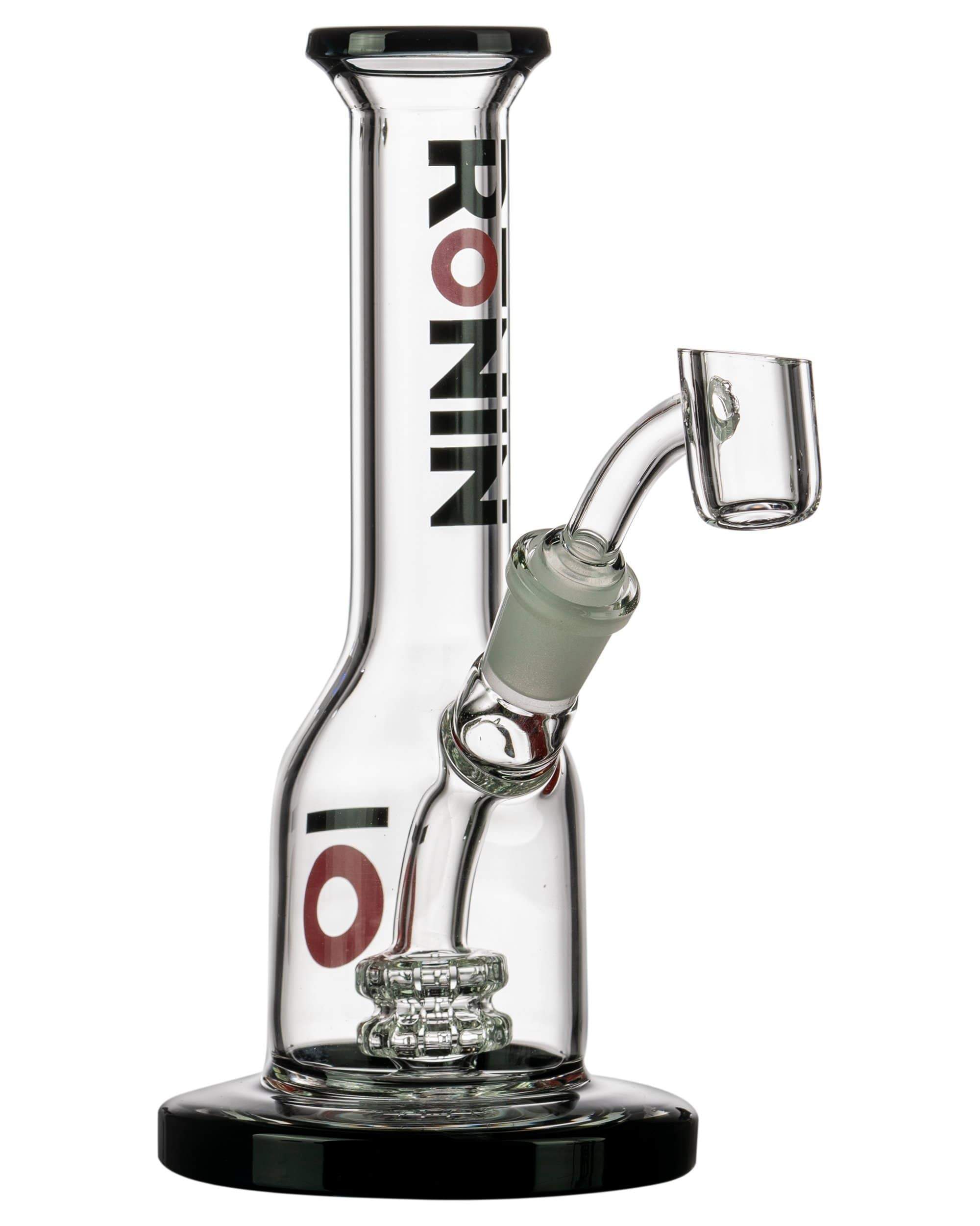 "Kawa" Long Neck Double Disc Mini Bong in Black