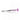 Side view of a reflective metal tip and textured shaft leading to a translucent pink glass handle of the Honeybee Herb Delight Dab Tool.