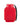Front view of the SmokeBuddy Jr., a compact, red personal air filter with a black ribbed texture on the top.