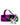 A side view of the RiO Tethered Silicone Sleeve, showing its protective, dark purple covering around a glass piece.