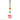 Top-down view of the Ooze Movez Wireless Speaker 510 Vape Battery hanging from a patterned lanyard, showing its red circular body and white center.