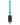 Vertical close-up of The Kind Pen 510 Thread Variable Voltage Battery in iridescent teal inserted into a black USB charger against a white background.