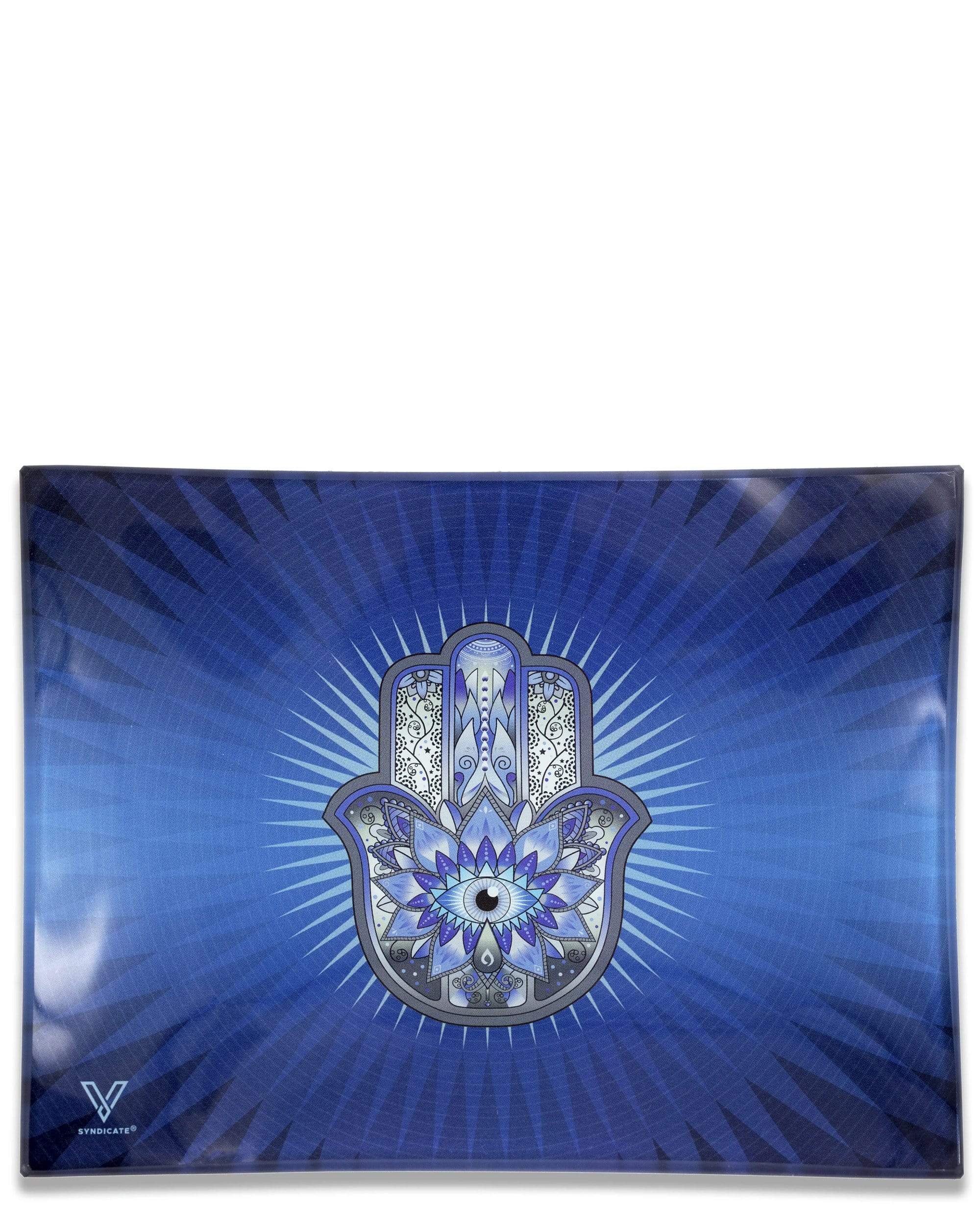 Hamsa Glass Rolling Tray