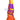 Front view of the Silicone Dab Rig With Banger, showcasing its orange, yellow, and purple hues in a curved, compact design.