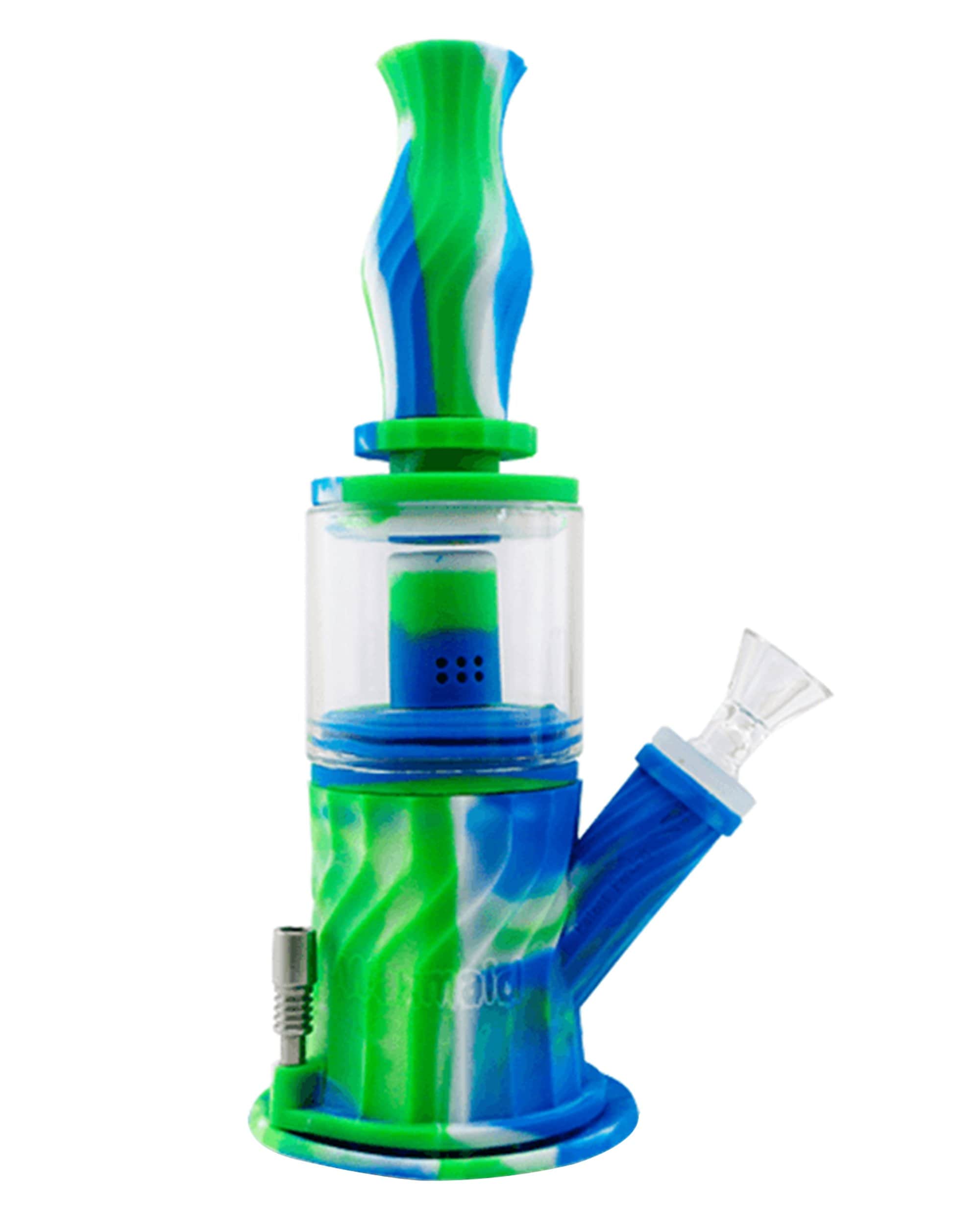 Waxmaid 4-in-1 Silicone Glass Double Percolator Water Pipe