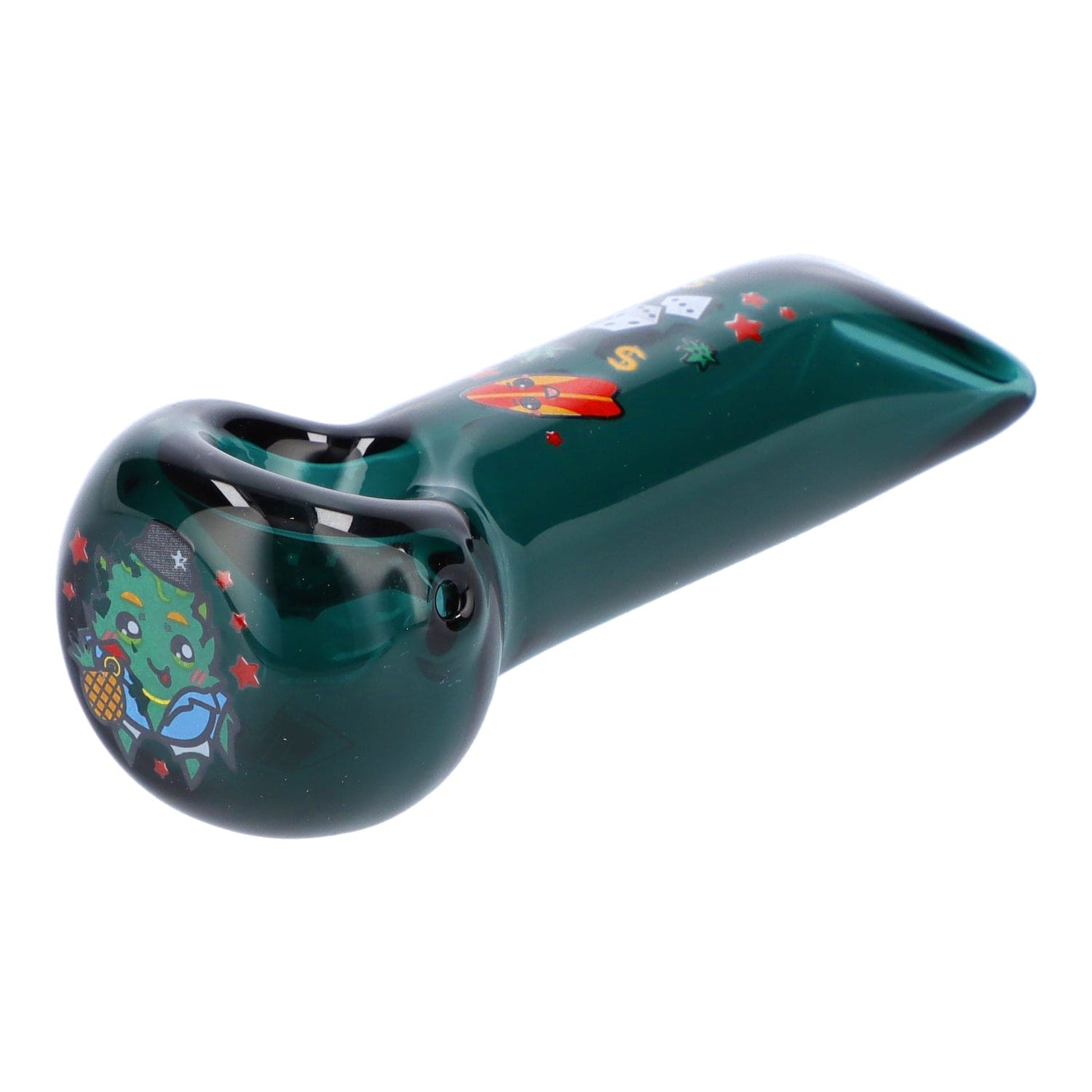 4" Pineapple Express Hand Pipe - Transparent Teal